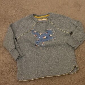 Boden Gray Sweater with Blue Unicorn